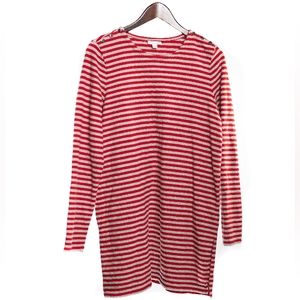 J. Jill Grey and Red Sweater with Button Detail